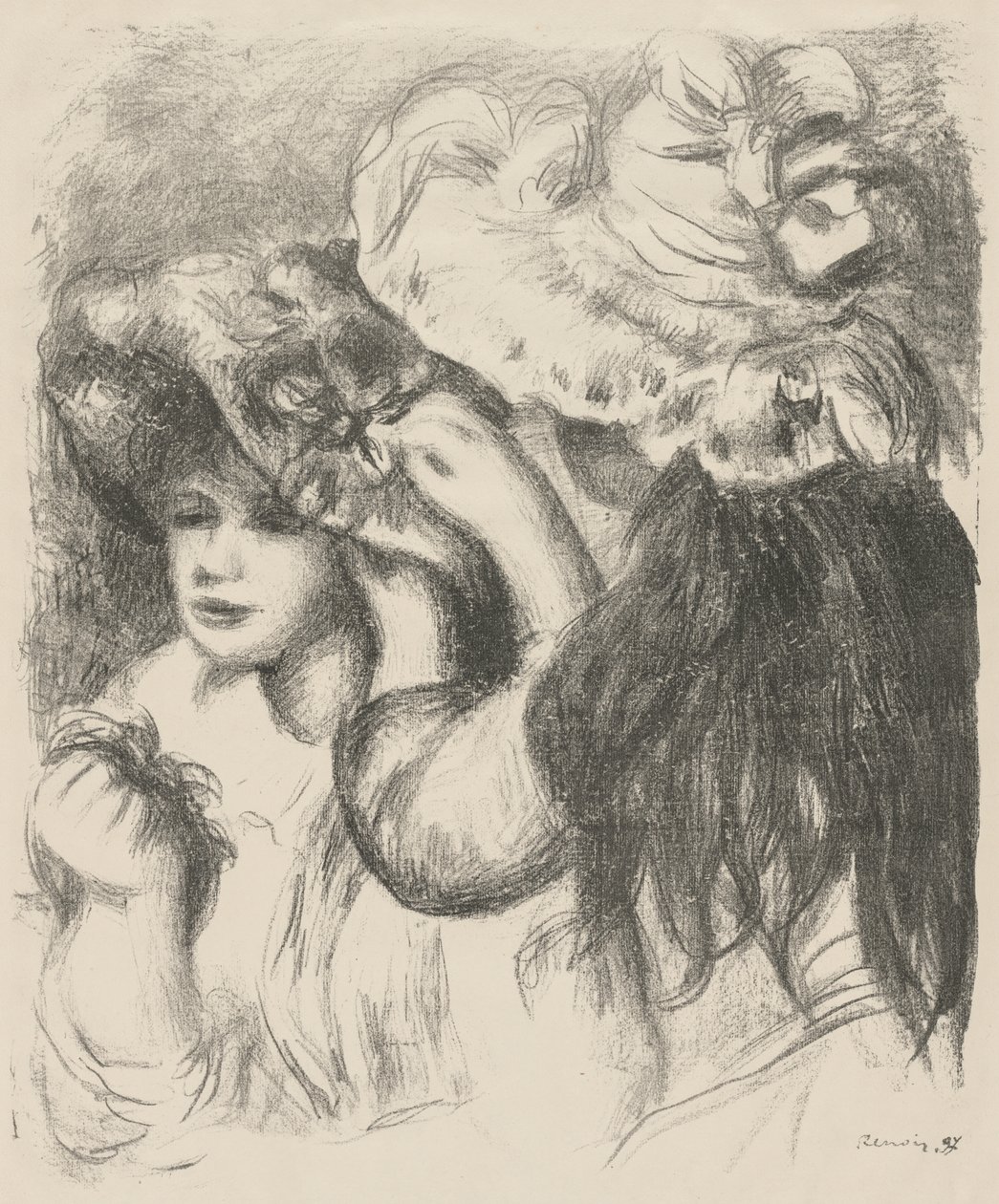 Den Hut anstecken von Pierre-Auguste Renoir
