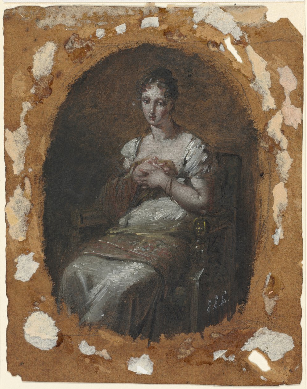 Sitzende junge Frau, Ende 18. Jahrhundert oder Anfang 19. Jahrhundert von Pierre Paul Prud