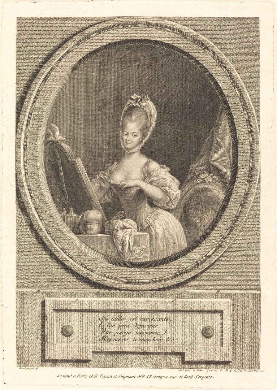 Ihre Taille ist bezaubernd von Pierre Adrien Le Beau after Pierre Antoine Baudouin