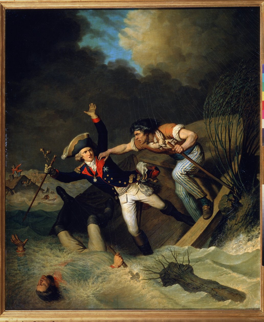 Der Tod von Leopold von Braunschweig während der Überschwemmung von Braunschweig im Jahr 1785 von Pierre Alexandre Wille