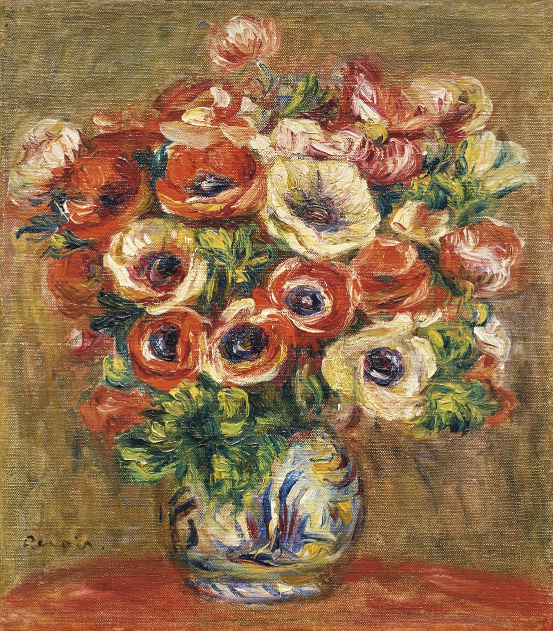 Anemonen in einer Vase, um 1915 von Pierre-Auguste Renoir