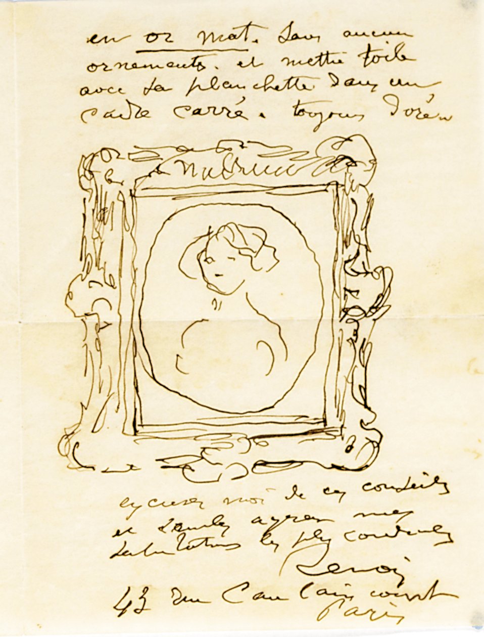 Autographenbrief an Dr. Fritz Thurneyssen, Paris und Les Collettes, 24. Juni 1908 von Pierre Auguste Renoir