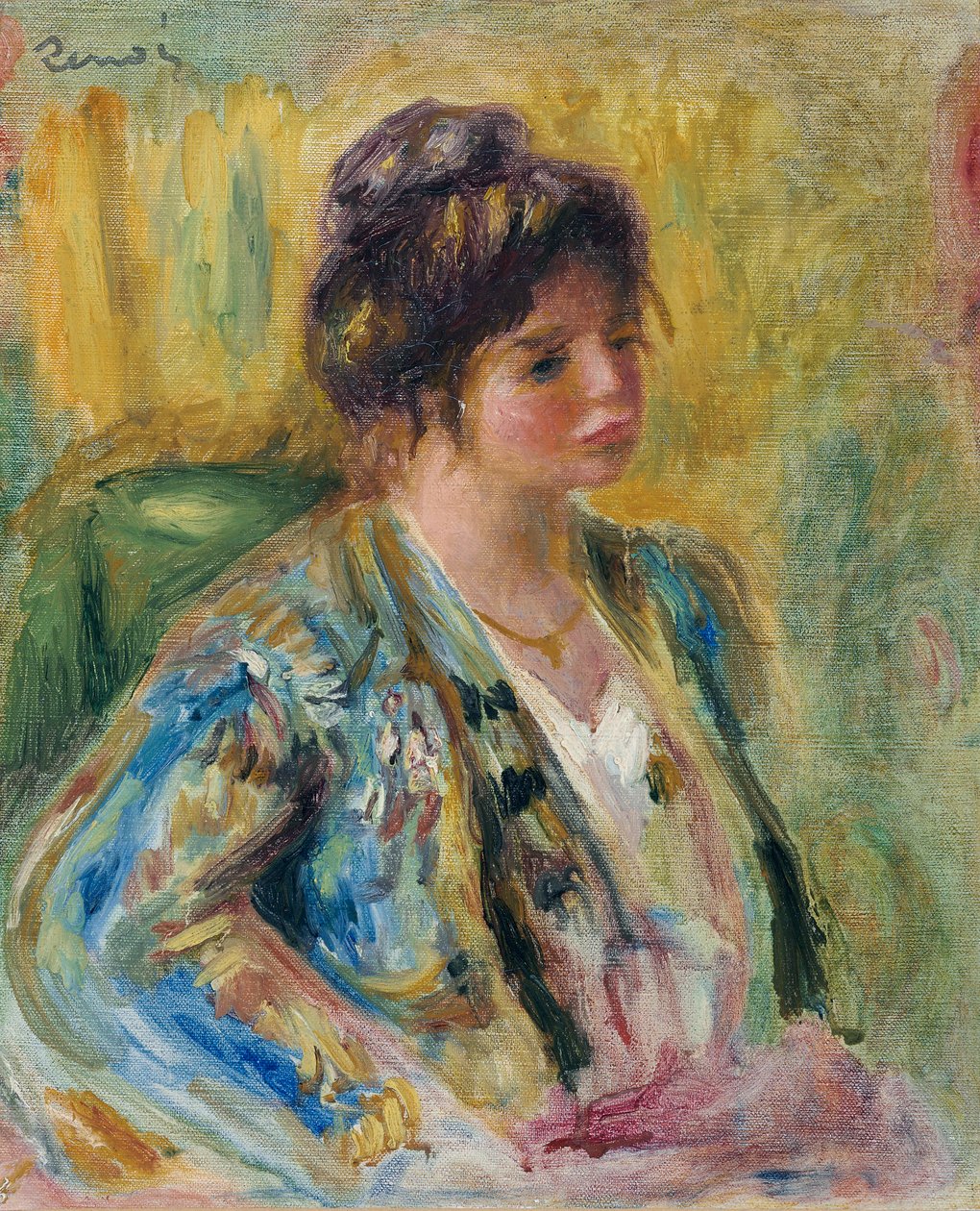 Büste einer Frau in orientalischer Tracht, ca. 1895 von Pierre Auguste Renoir