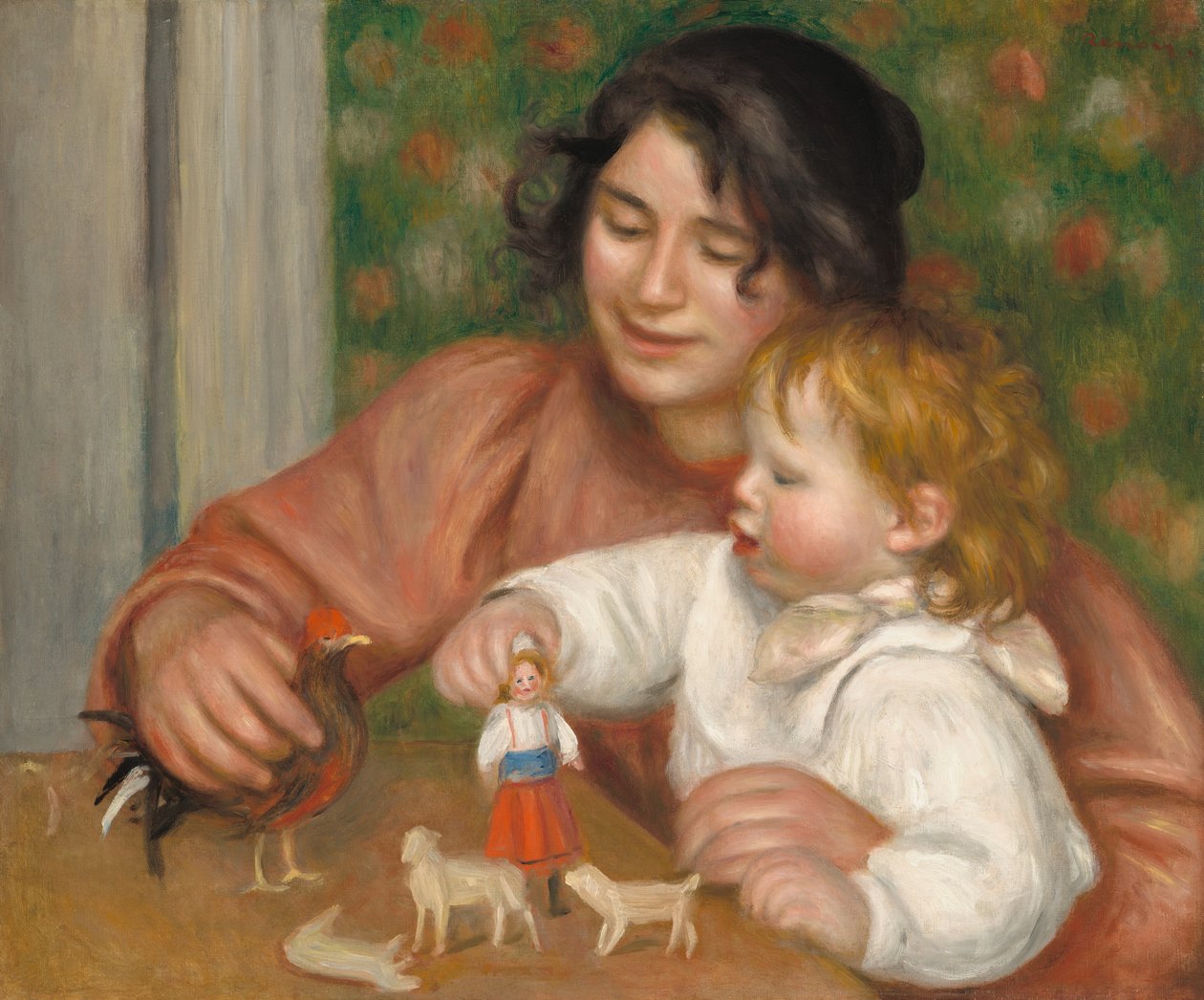 Kind mit Spielzeug - Gabrielle und der Sohn des Künstlers, Jean, 1895-1896 von Pierre Auguste Renoir