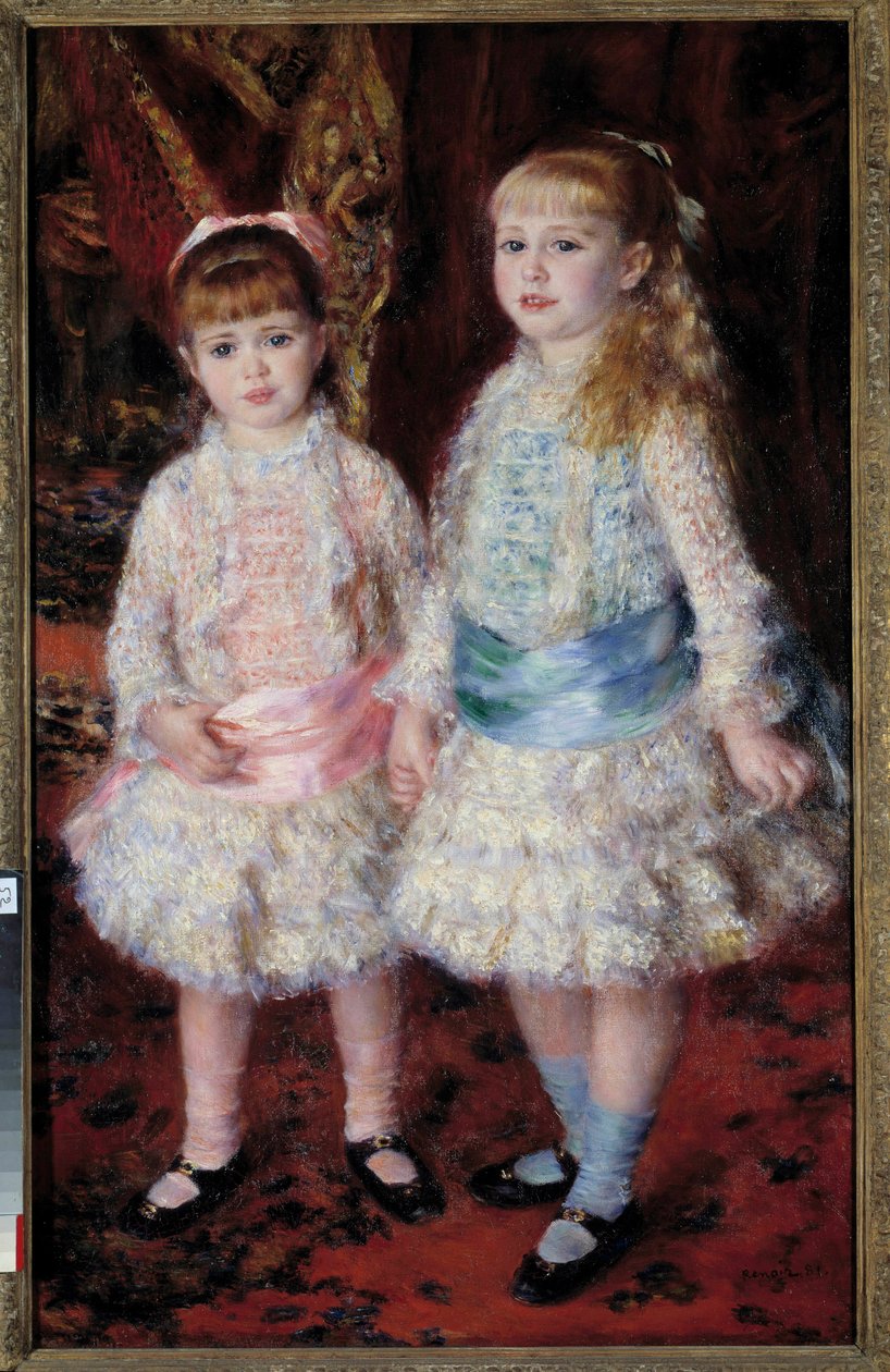 Ganzkörperporträt der Damen Cahen von Antwerpen, Tochter des Bankiers Louis Cahen von Antwerpen (1837-1922) oder Rosa und Blau. Gemälde von Pierre Auguste Renoir (1841-1919) 1881 Sao Paolo, Kunstmuseum von Pierre Auguste Renoir