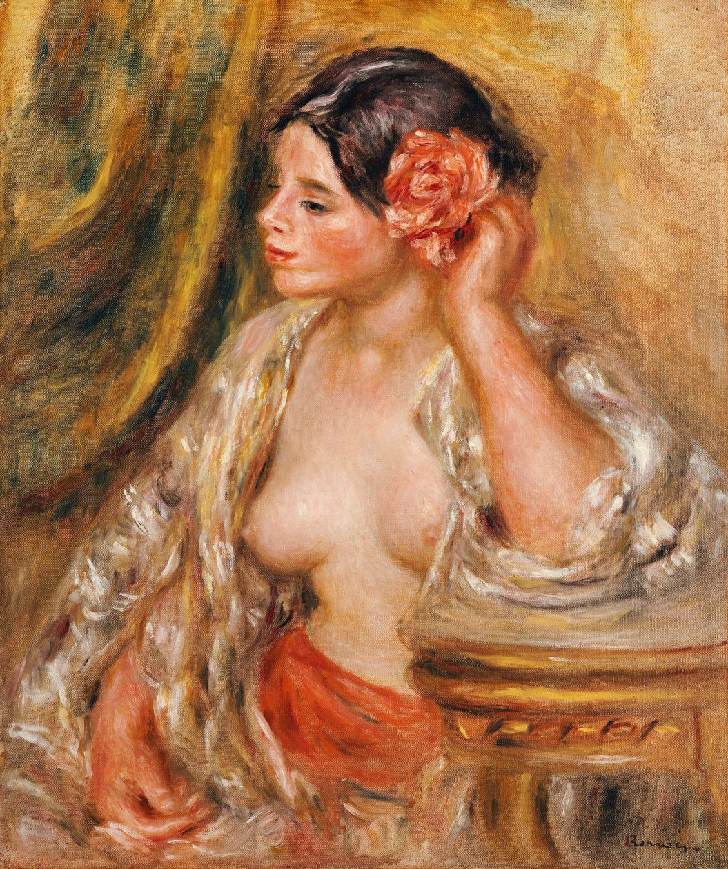 Gabrielle bei ihrer Frisur, 1910 von Pierre Auguste Renoir