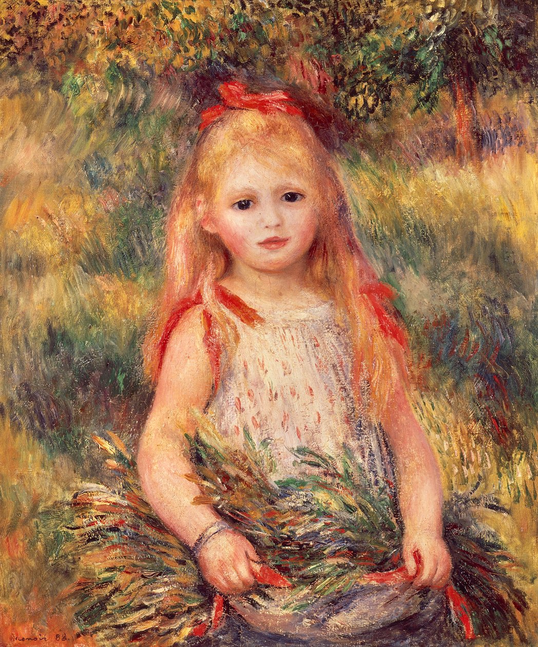 Mädchen mit Getreidebündel von Pierre-Auguste Renoir