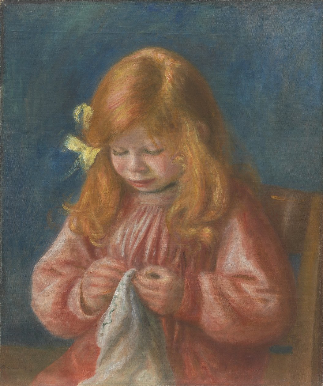 Jean Renoir beim Nähen, 1899-1900 von Pierre-Auguste Renoir