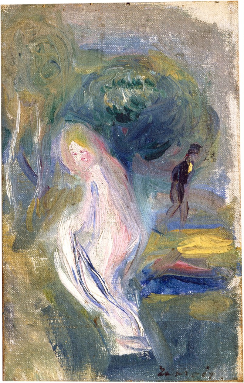 Akt mit Figur im Hintergrund von Pierre Auguste Renoir