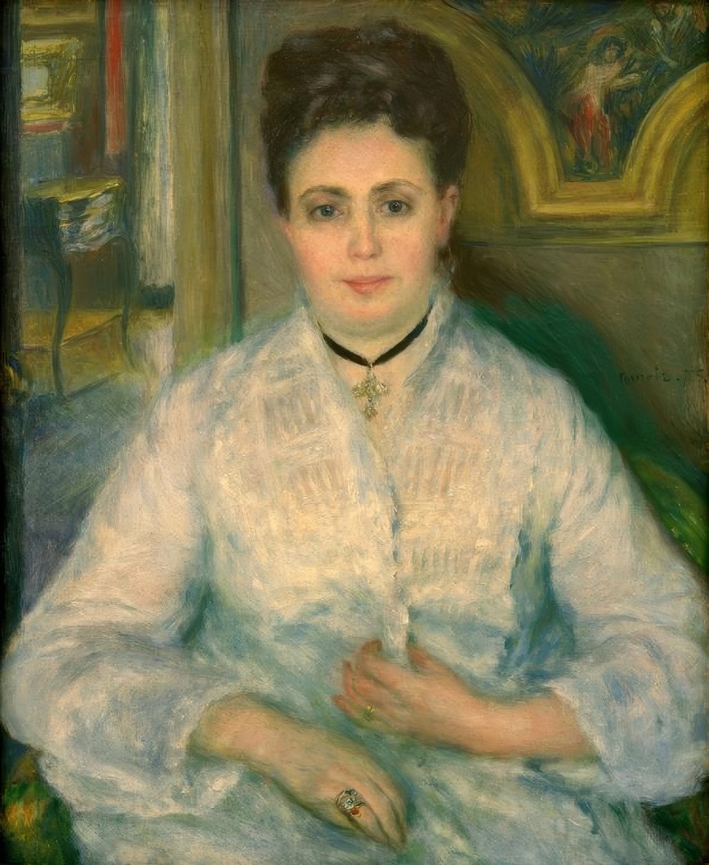 Porträt von Madame Victor Choquet in Weiß von Pierre Auguste Renoir