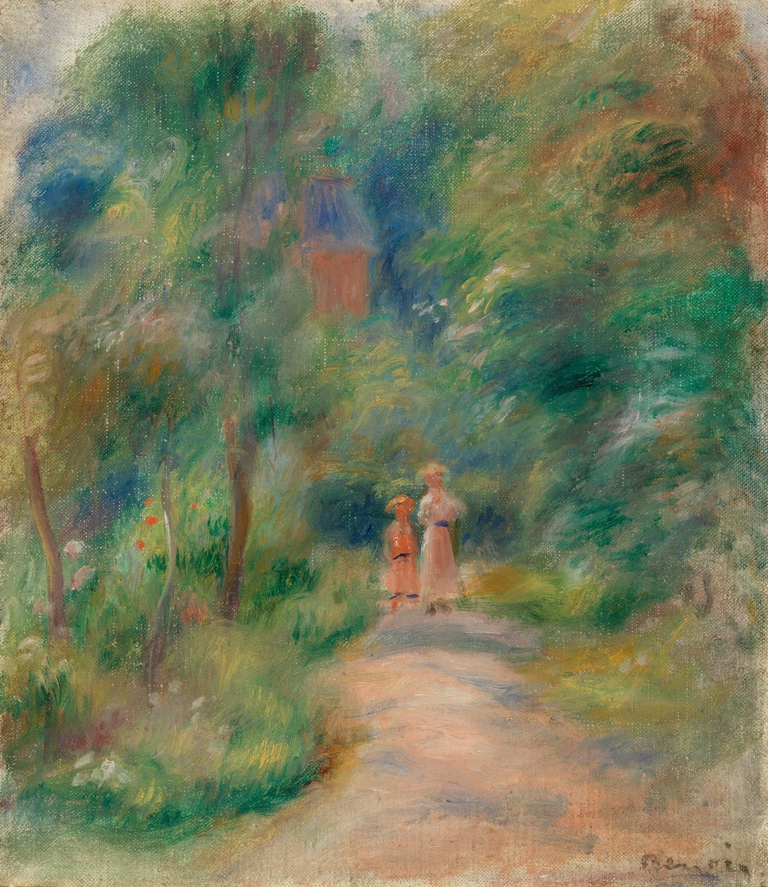 Zwei Figuren auf einem Pfad von Pierre-Auguste Renoir