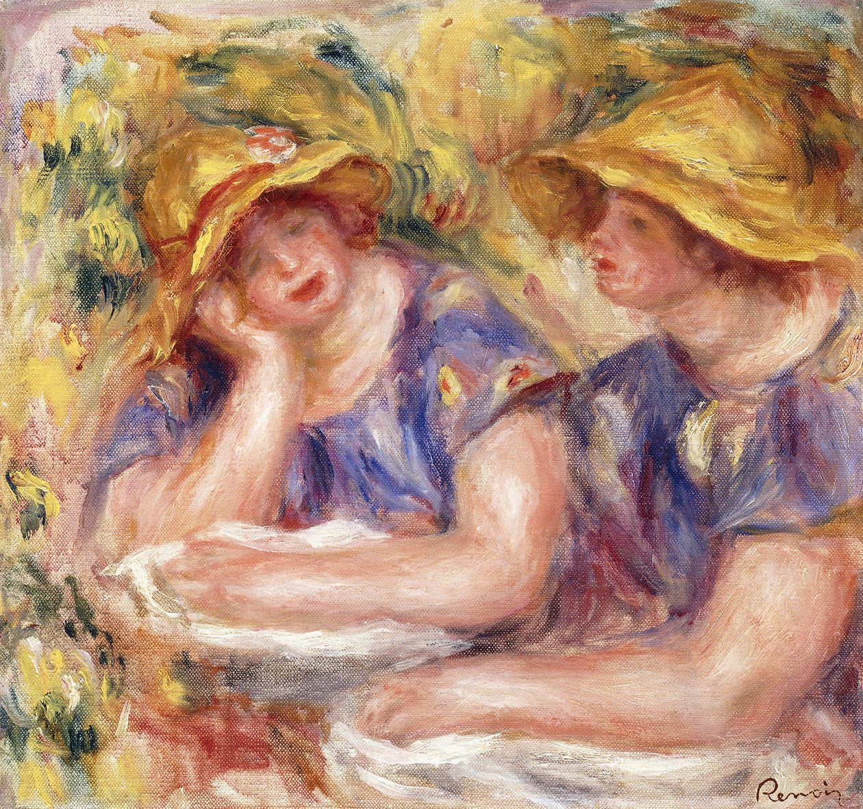 Zwei Frauen in blauen Kleidern von Pierre Auguste Renoir