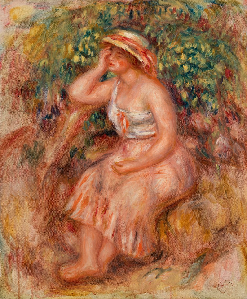 Träumende Frau von Pierre Auguste Renoir
