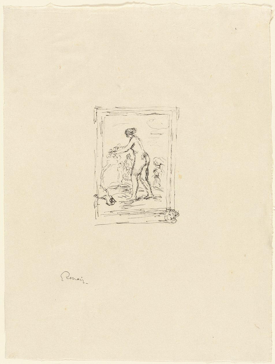 Frau mit Weinrebe, 2. Variante von Pierre Auguste Renoir