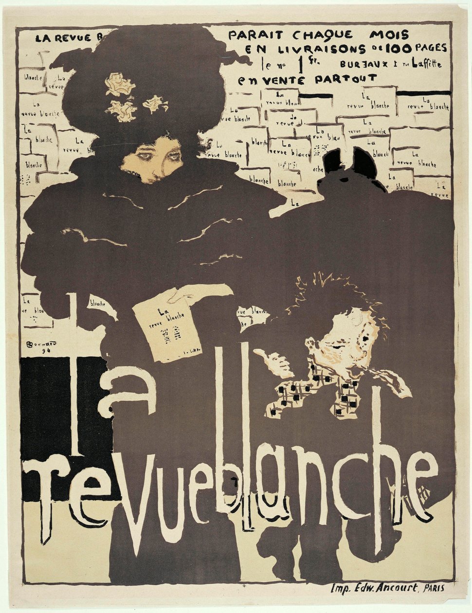 Presseplakat für "La Revue blanche". Porträt von Misia Sert (1872-1950) (?). Illustration von Pierre Bonnard (1867-1947) von Pierre Bonnard