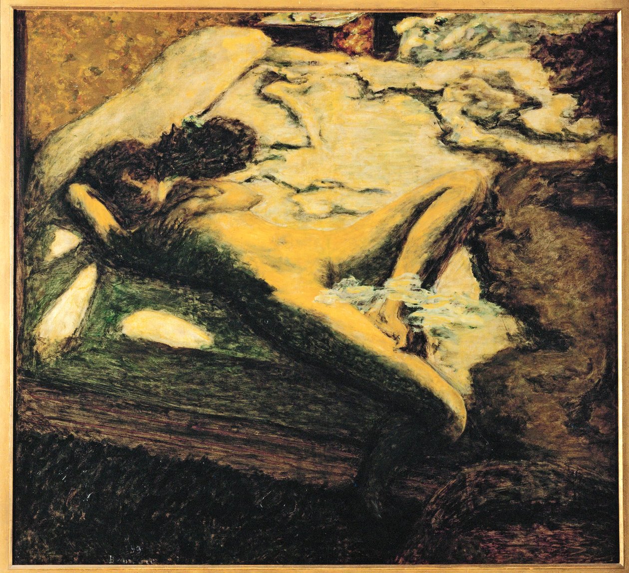 Frau schläft auf ihrem Bett von Pierre Bonnard