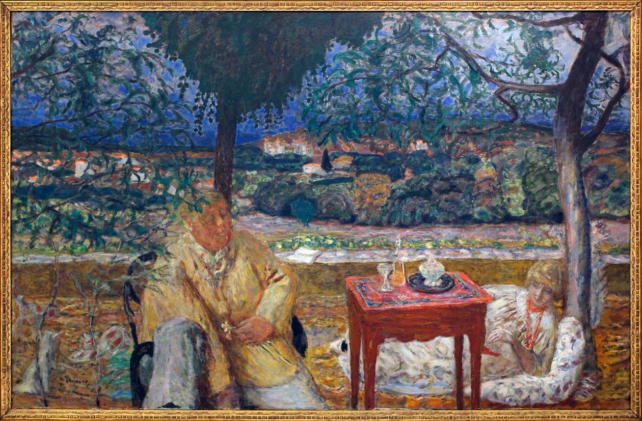 Im Garten (Gespräch in der Provence). Mit Porträts von Jozef Pankiewicz und Marthe de Meligny von Pierre Bonnard