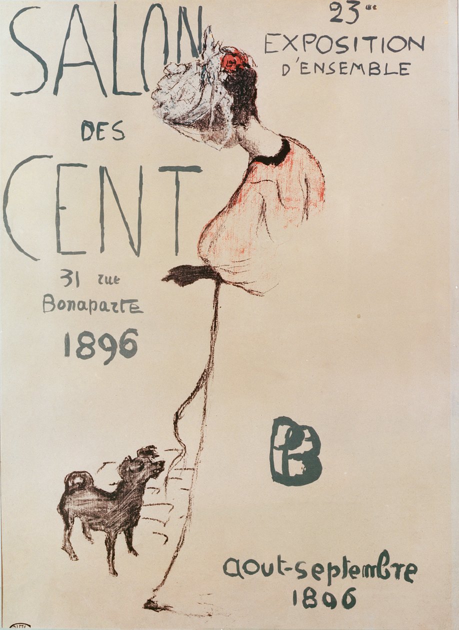 Plakat zur Werbung für die 23. Ausstellung des Salon des Cent, 1896 von Pierre Bonnard