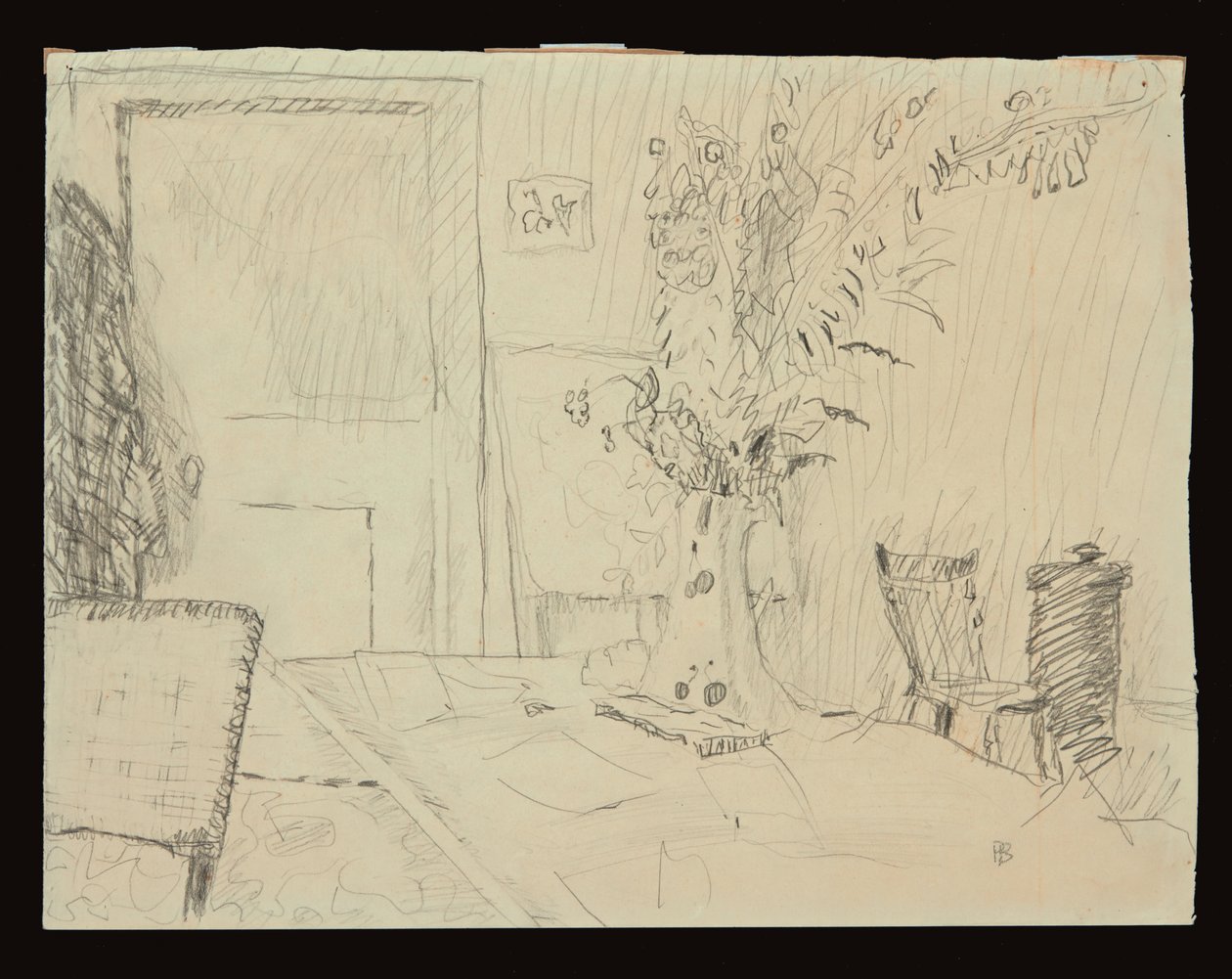 Blumentopf im Esszimmer von Le Cannet von Pierre Bonnard