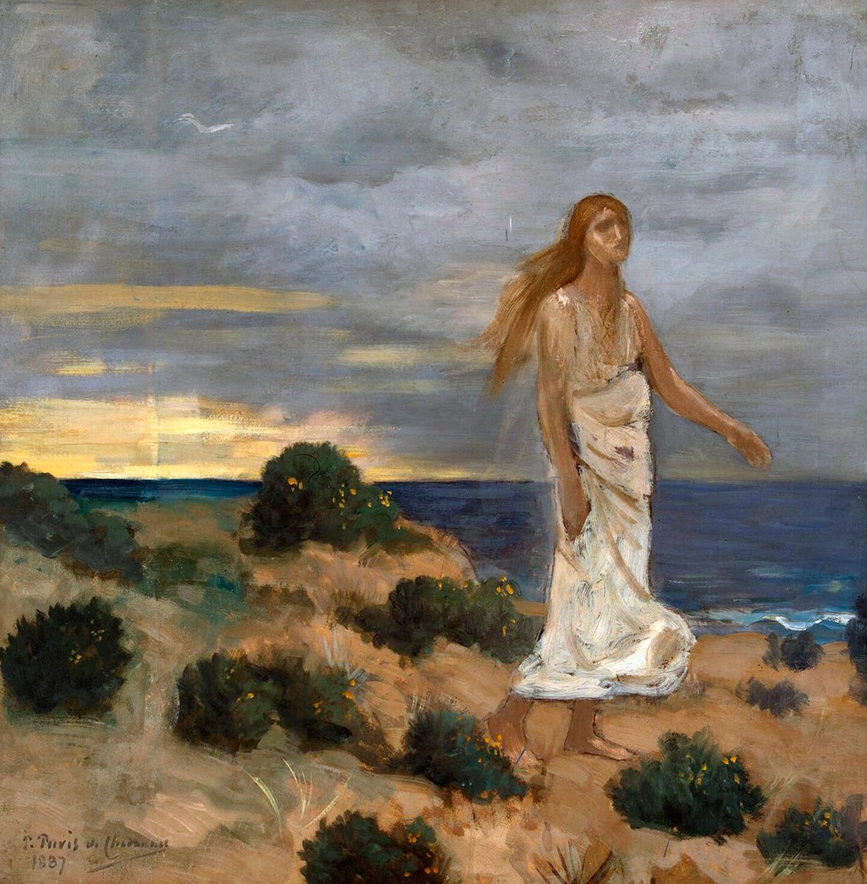 Frau am Strand von Pierre Cécil Puvis de Chavannes