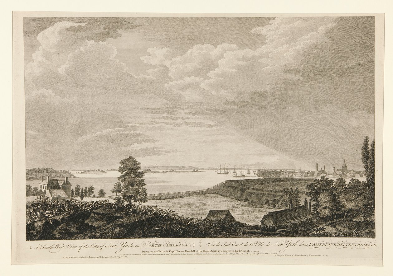 Eine Südwestansicht der Stadt New York von Pierre Charles Canot