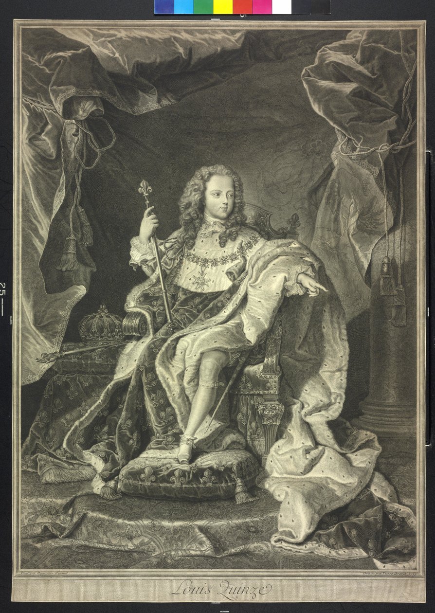 König von Frankreich Ludwig XV von Pierre Drevet