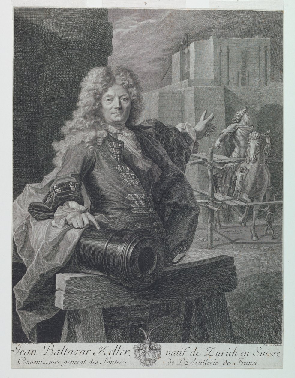 Porträt von Jean-Balthasar Keller von Pierre Drevet