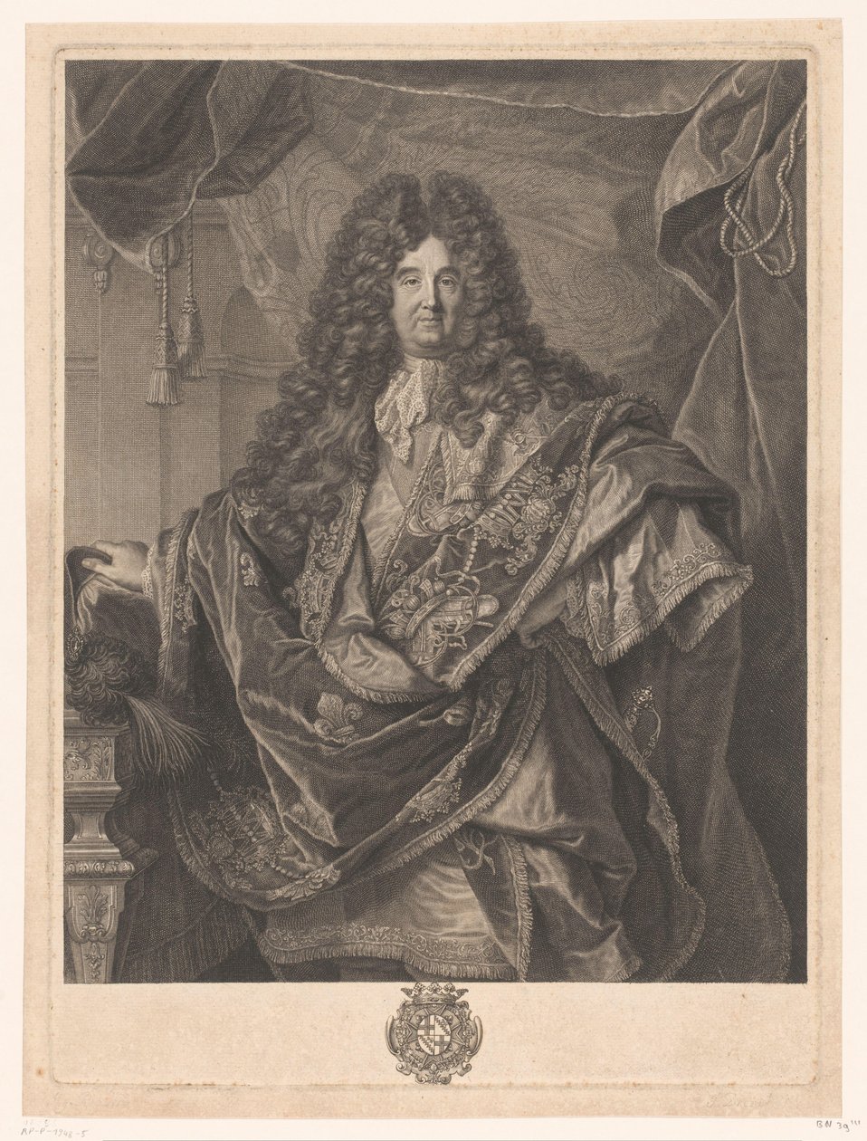 Porträt von Philippe de Courcillon von Pierre Drevet