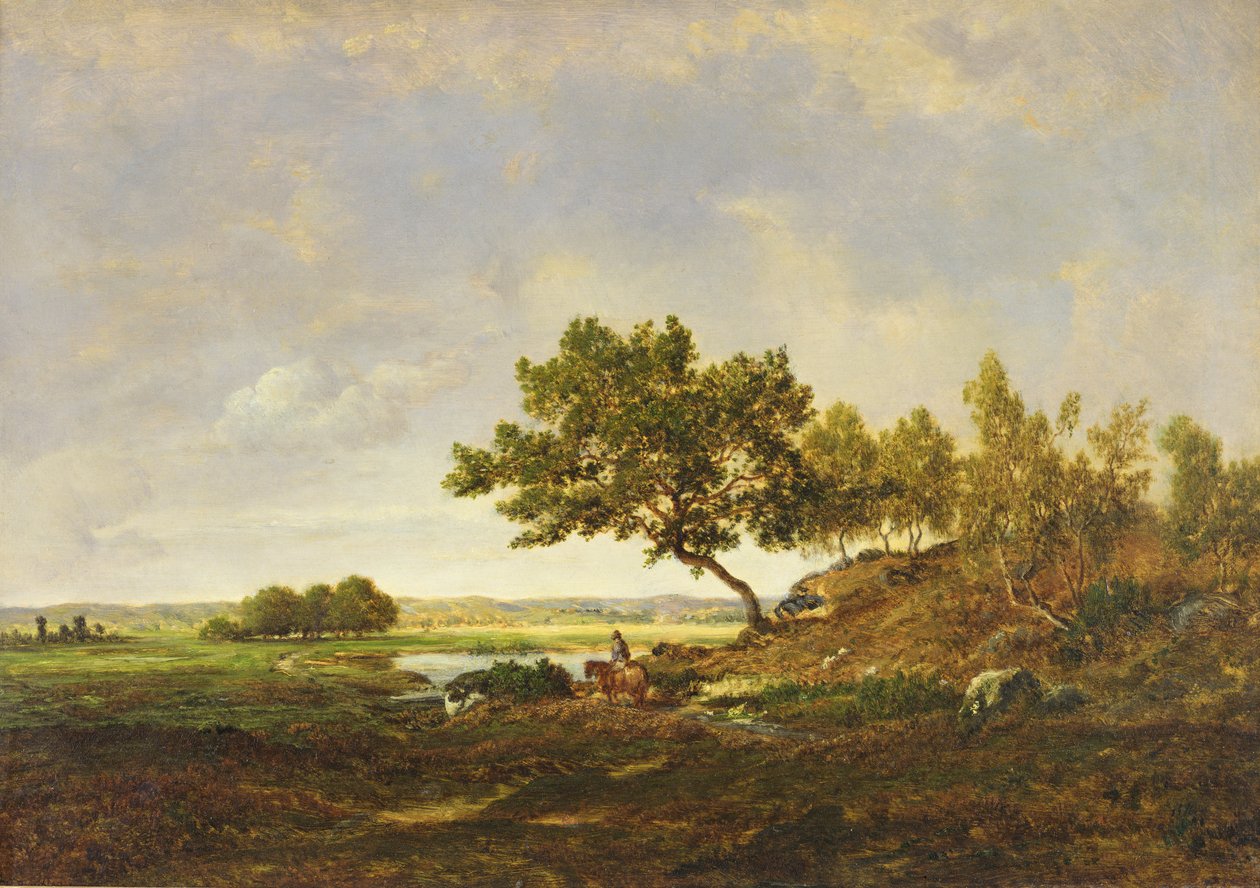 Der Teich am Fuße des Hügels, ca. 1848-55 von Pierre Etienne Theodore Rousseau