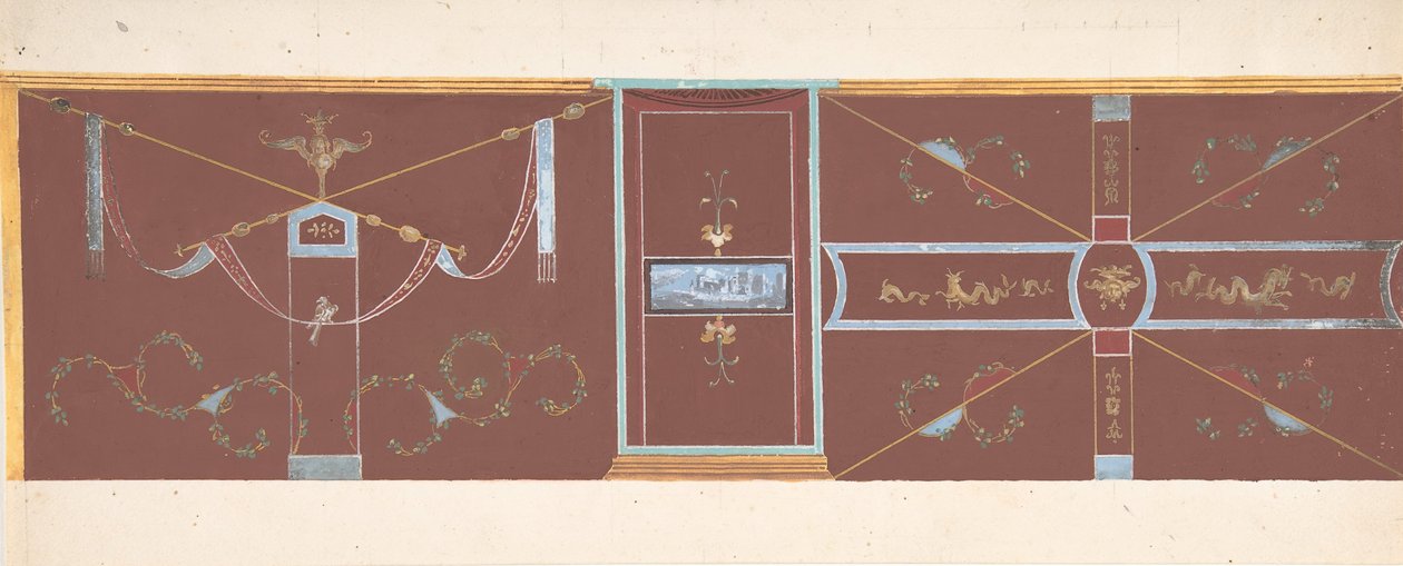 Entwurf für Wanddekoration von Pierre Francois Leonard Fontaine