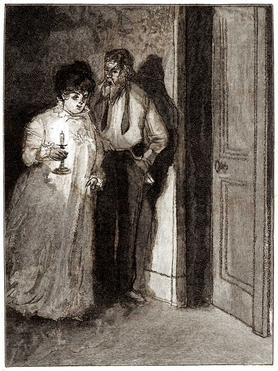"Boule de Suif": Elisabeth Rousset weigert sich, mit Cornudet zu schlafen, Anfang 20. Jahrhundert (Illustration) von Pierre Georges Jeanniot