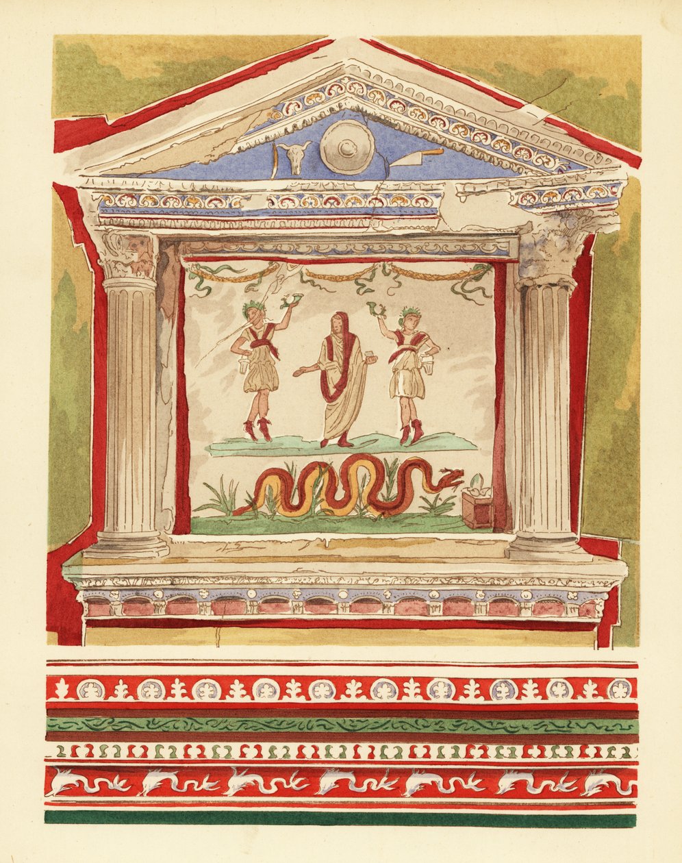 Hauslararium im Haus der Vettii, Pompeji von Pierre Gusman