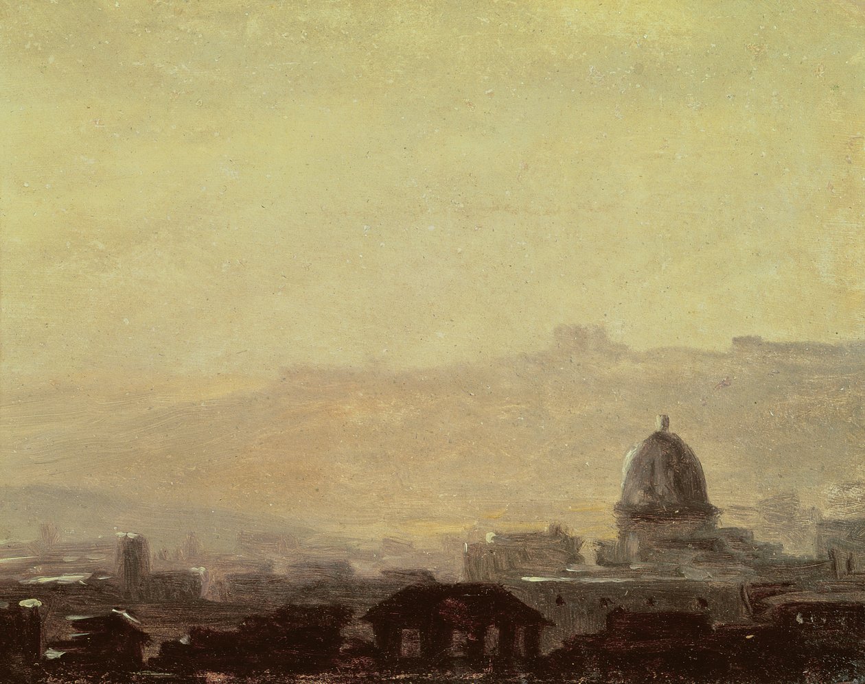 Häuser dominiert von einer Kuppel, Rom von Pierre Henri de Valenciennes