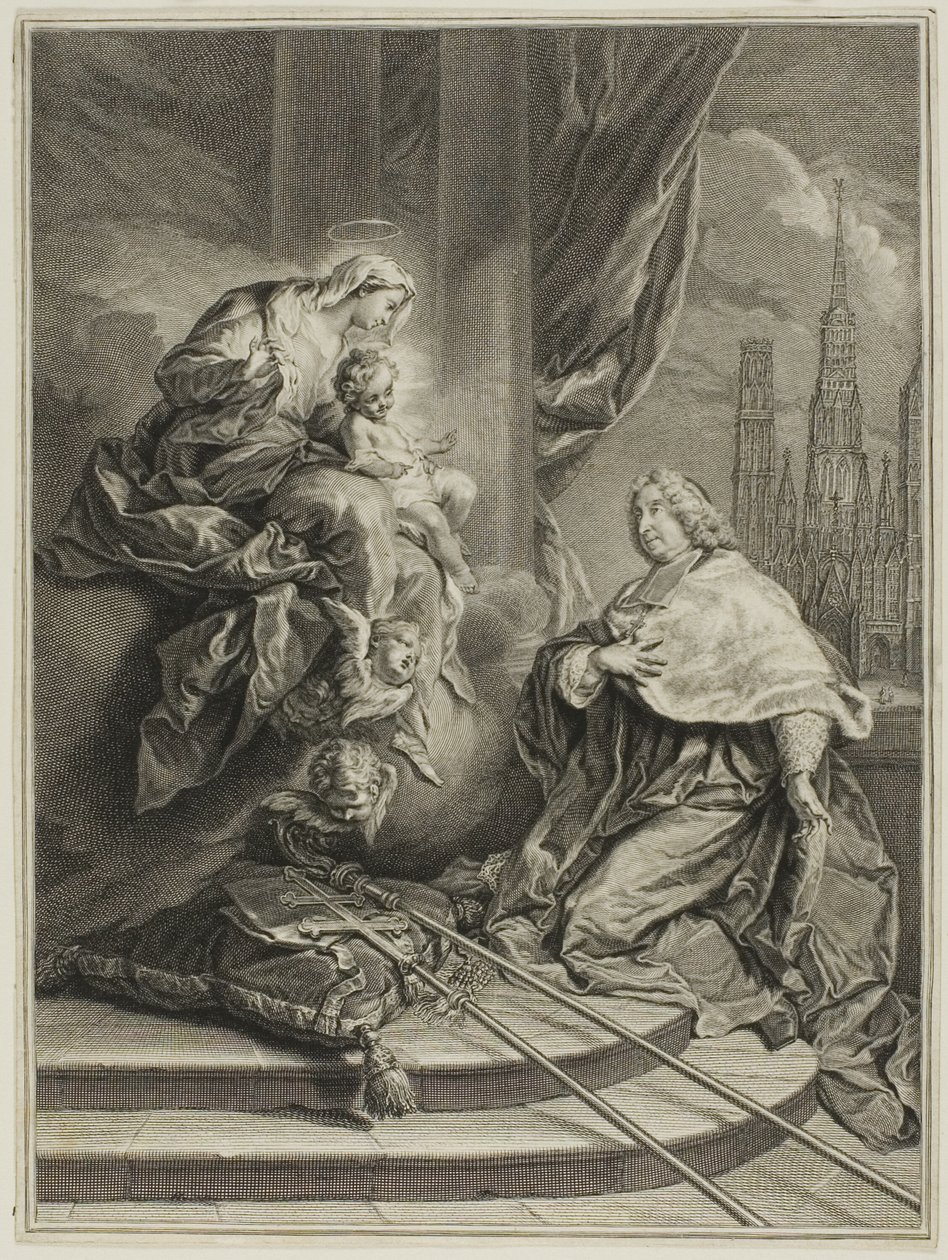 Porträt von Louis de la Vergne de Tressan, Graf von Lyon, Erzbischof von Rouen von Pierre Imbert Drevet