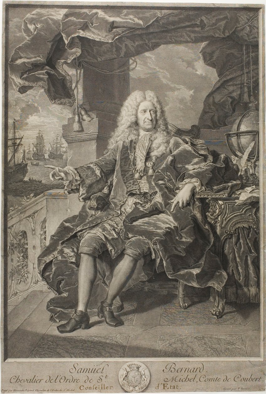 Porträt von Samuel Bernard, Staatsrat von Pierre Imbert Drevet