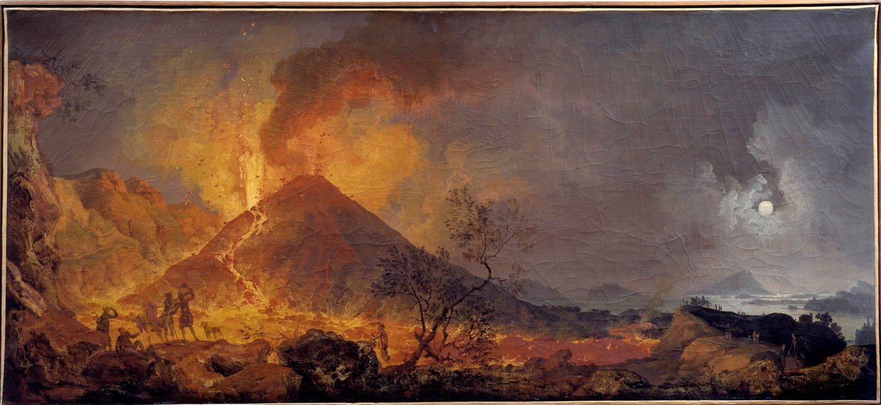 Der Ausbruch des Vesuvs in Neapel. Gemälde von Pierre-Jacques Volaire (1729-1802) 18. Jahrhundert Le Havre, Musée des Beaux Arts von Pierre Jacques Volaire