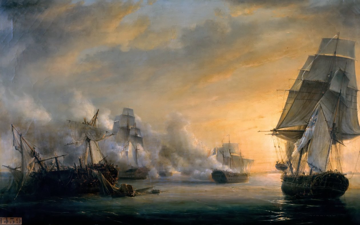 Seeschlacht vor Cádiz am 13. Juli 1801 von Pierre Julien Gilbert