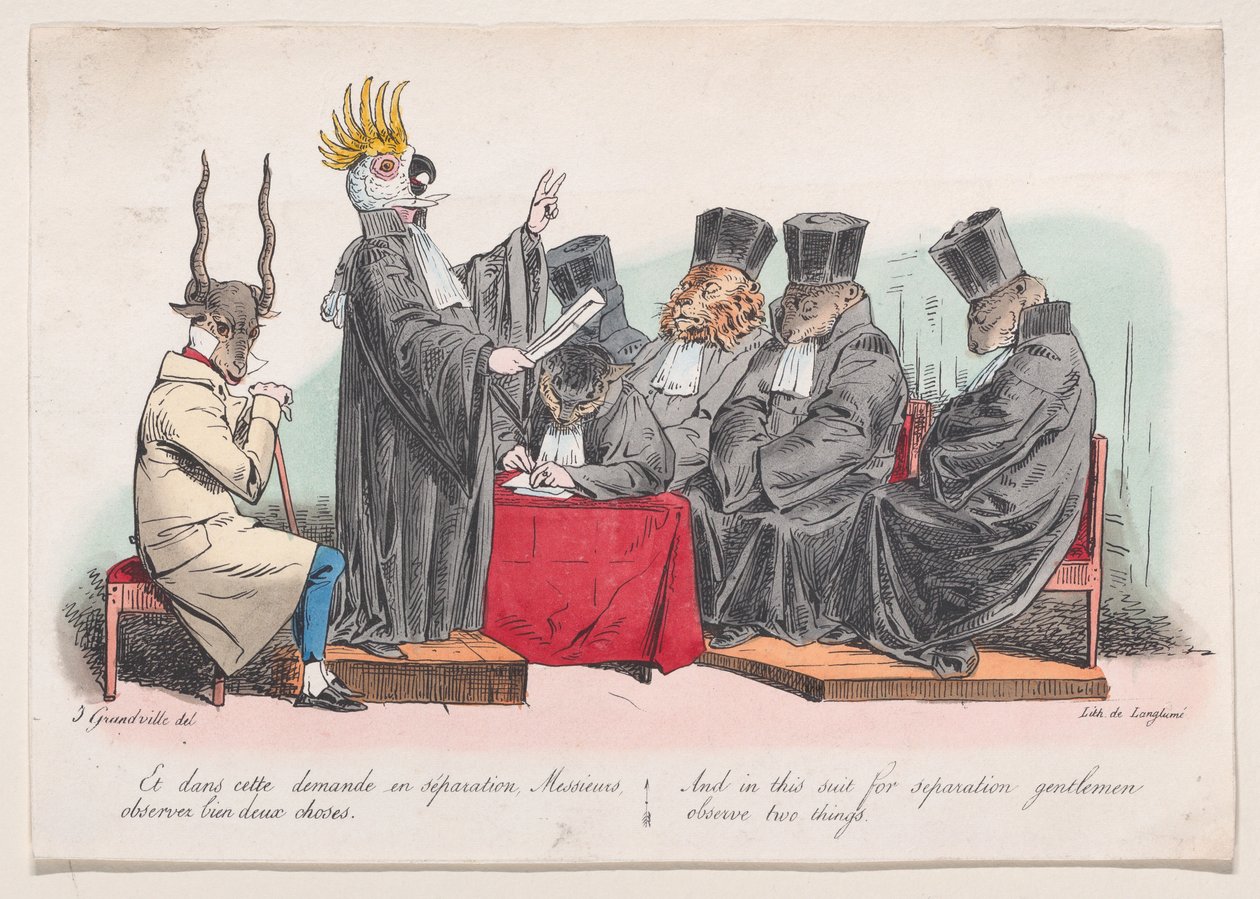 Und in diesem Trennungsprozess, meine Herren, beachten Sie zwei Dinge aus Metamorphosen des D..., 1829 von Pierre Langlumé