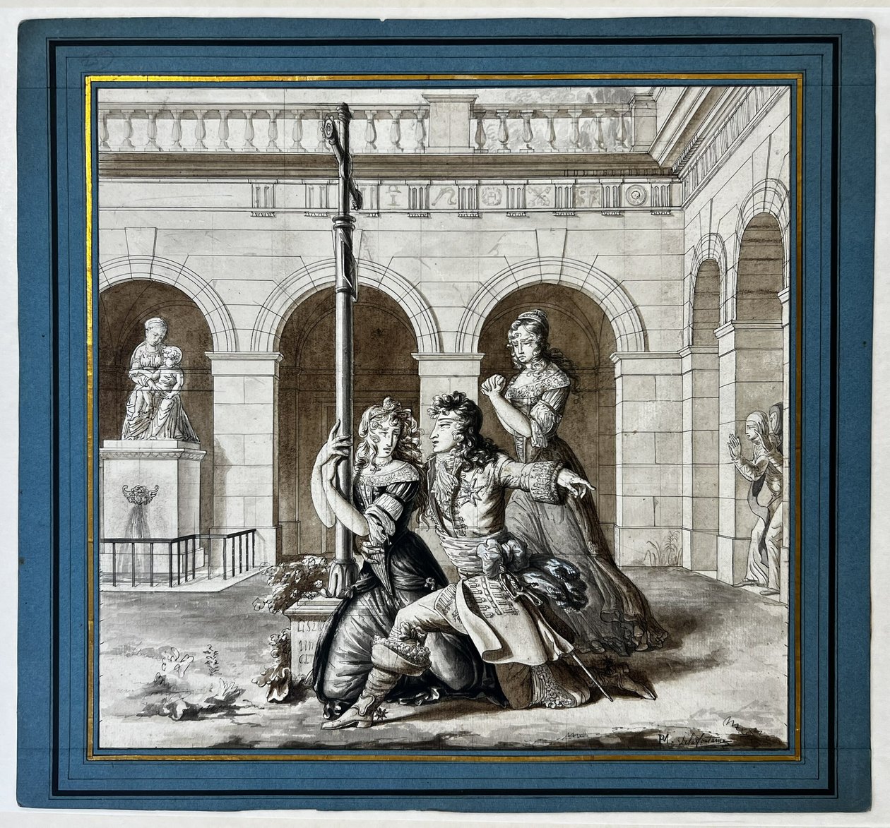 Ludwig XIV. bittet Louise de La Vallière im Karmeliterkloster von Chaillot von Pierre Maximilien Delafontaine
