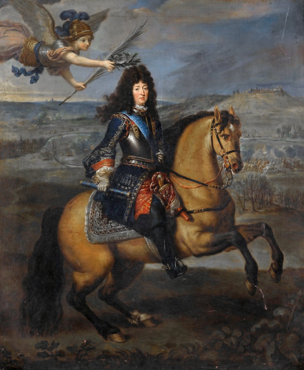 Reiterporträt von Ludwig XIV. bei der Belagerung von Namur von Pierre Mignard