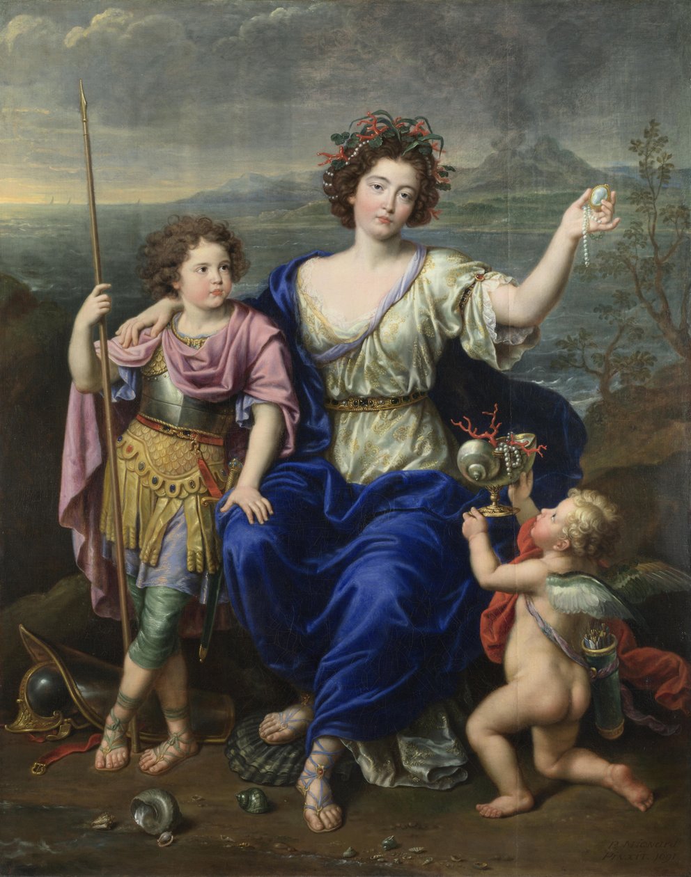 Die Marquise de Seignelay und zwei ihrer Söhne von Pierre Mignard