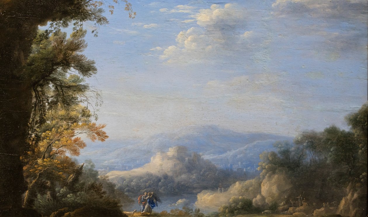 Landschaft mit Jakobs Kampf mit dem Engel von Pierre Patel