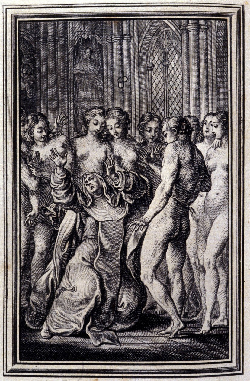 Le Glouches - in „Tales et nouvelles en vers“ von Jean La Fontaine. 1776. Illustration von P.P. Choffard von Pierre Philippe Choffard