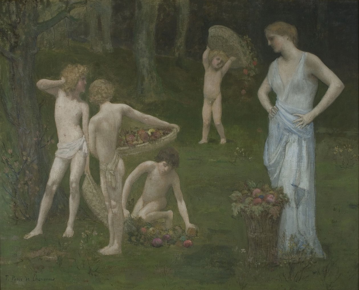 Kinder in einem Obstgarten, ca. 1886-1888 von Pierre Puvis de Chavannes