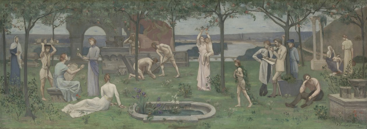 Inter artes et naturam Zwischen Kunst und Natur, ca. 1890-95 von Pierre Puvis de Chavannes