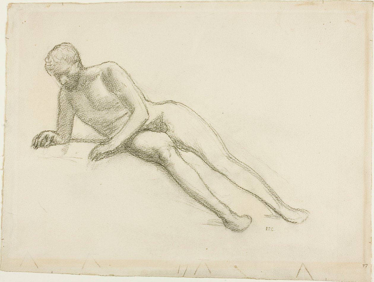 Liegender männlicher Akt von Pierre Puvis de Chavannes