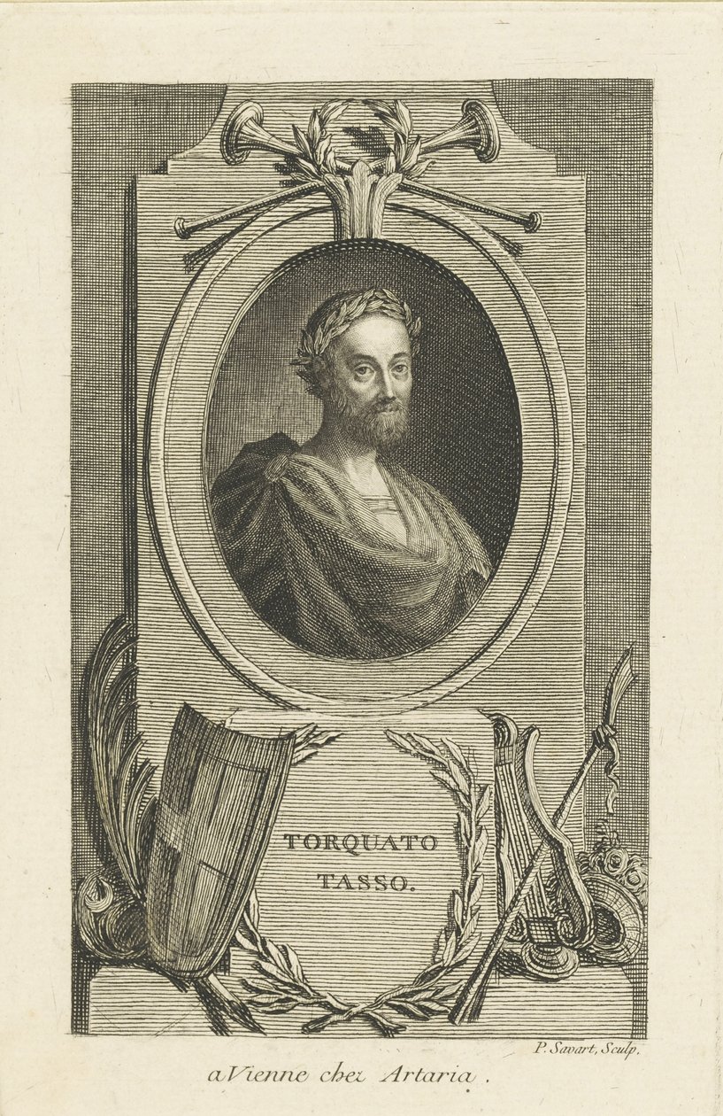 Porträt von Torquato Tasso 1544-1595, ca. 1770 von Pierre Savart