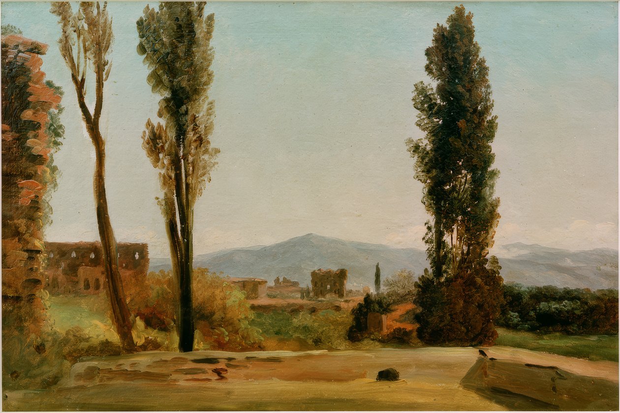 In den Farnesischen Gärten: Die drei Pappeln und der Monte von Pierre de Valenciennes
