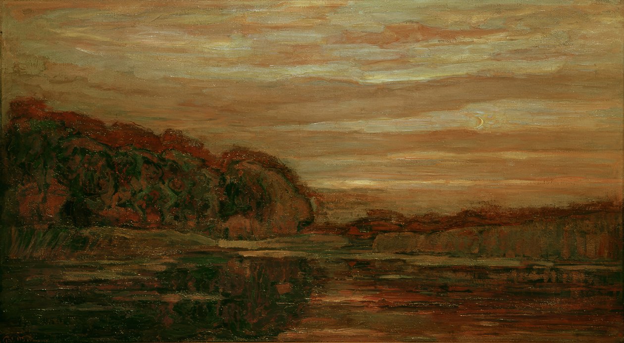 Abendlandschaft am Gein von Piet Mondrian