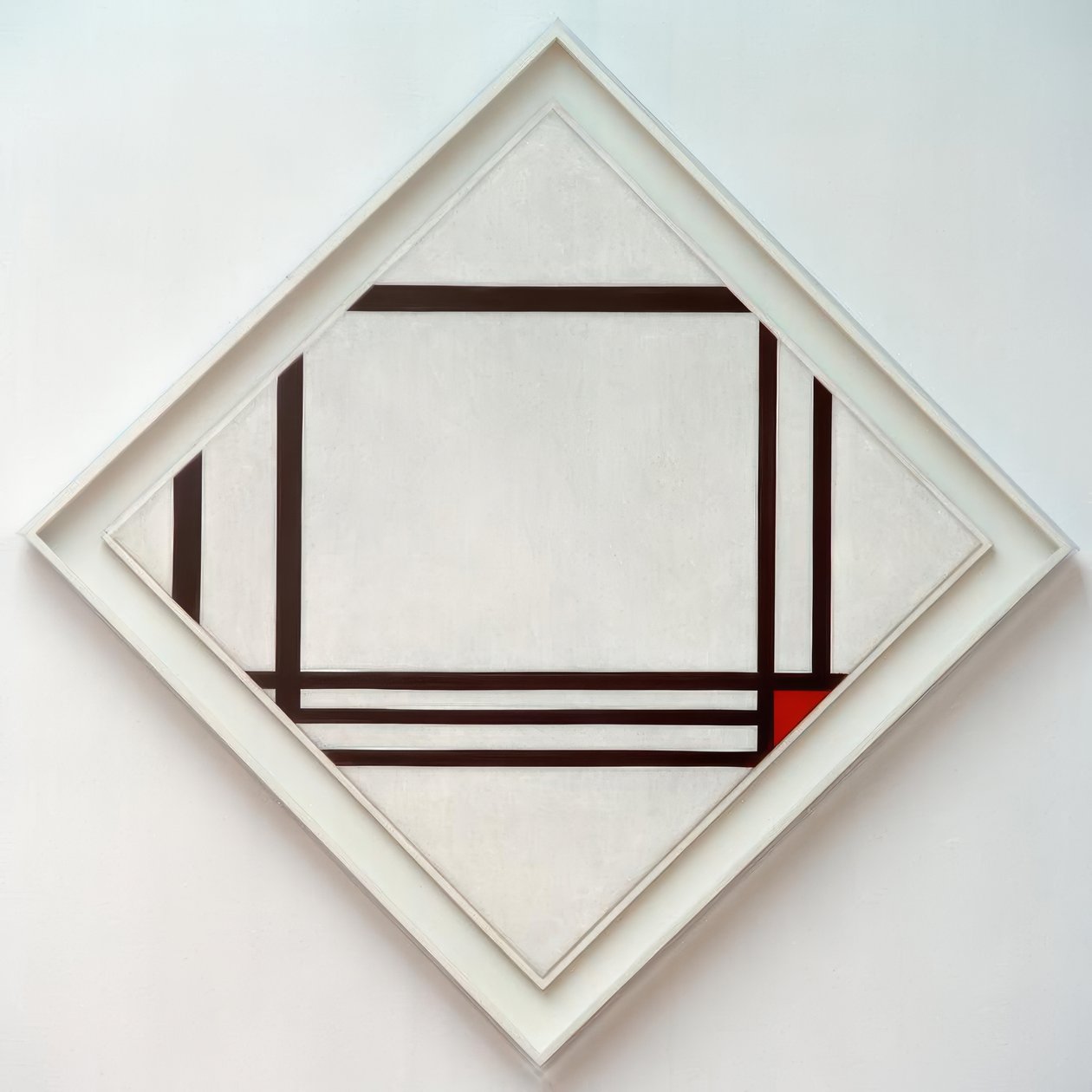 Bild Nr. III, Rautenkomposition mit acht Linien und Rot